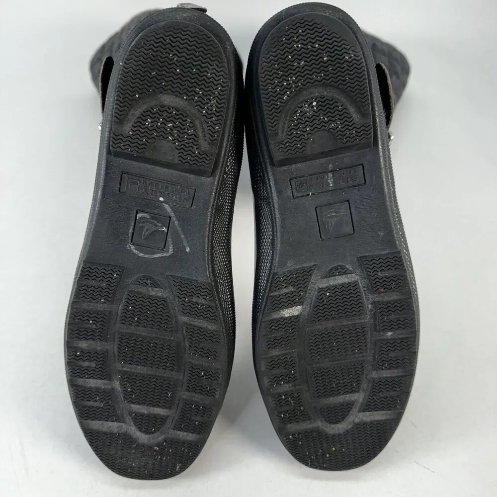 Women Sperry Top Sider Tall Quilt Rubber Riding Boots Size 7 Lined Gray 9769696